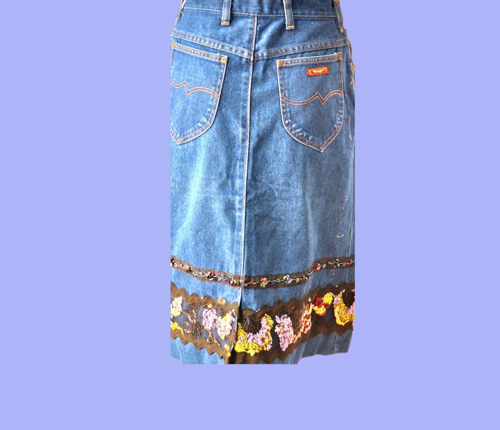 Vintage Wrangler Denim Womens High Waisted Blue U… - image 4