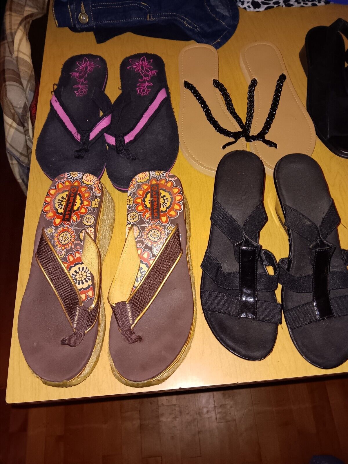 New & Gently Used Lot Of 7 Pairs Womans Sandles S… - image 4