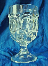 Adams & Co. EAPG Glass Goblet Moon & Stars or Palace Pattern c.1880