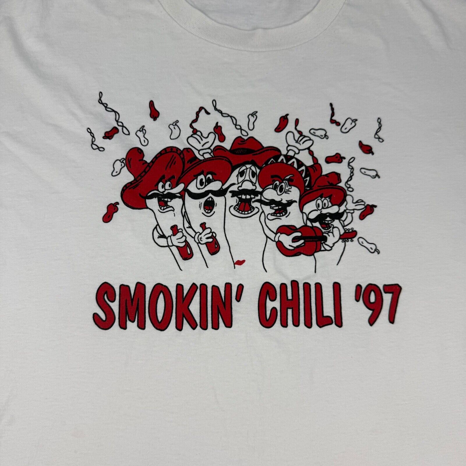 Vintage Chili Shirt Adult 3XL White Short Sleeve … - image 2