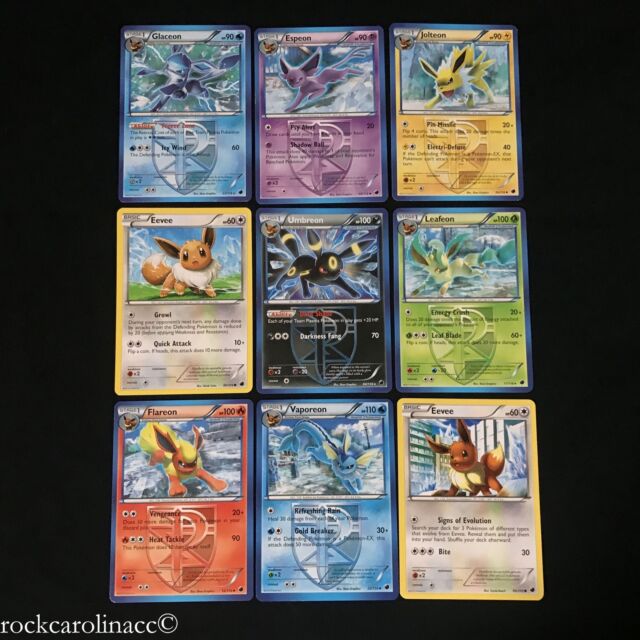 Plasma Freeze EEVEE EVOLUTION COMPLETE CARD SET x9 Pokemon Lot Leafeon ...