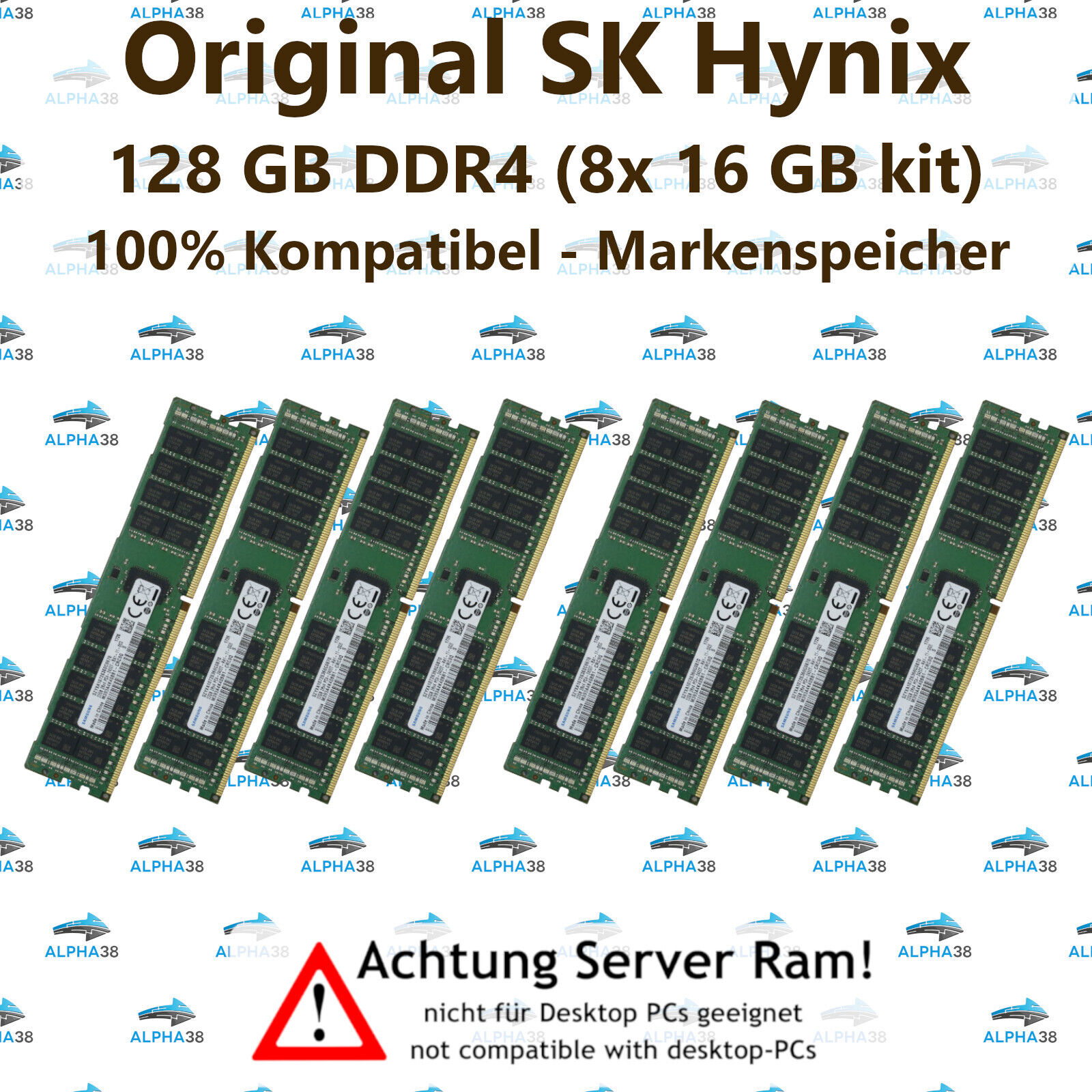 128 GB (8x 16 GB) RDIMM ECC REG DDR4-2400 Supermicro 6048R-E1CR36L RAM ...