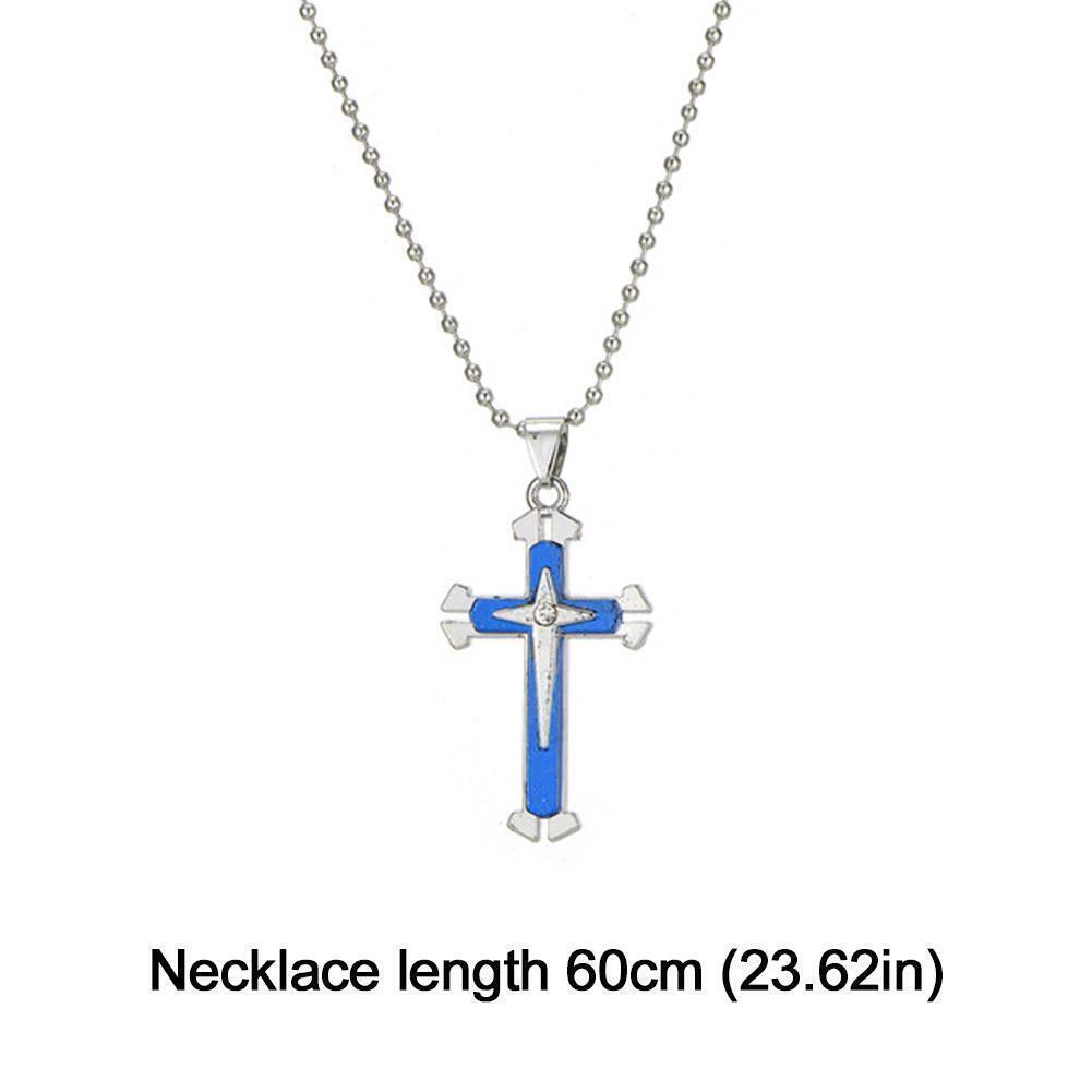 Cross Necklace Stainless Steel Men's Pendant Necklace Polished Chain ...