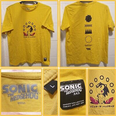 Sonic The Hedgehog Tshirt Chaos Collection 1991 Rare Yellow Size Large ...