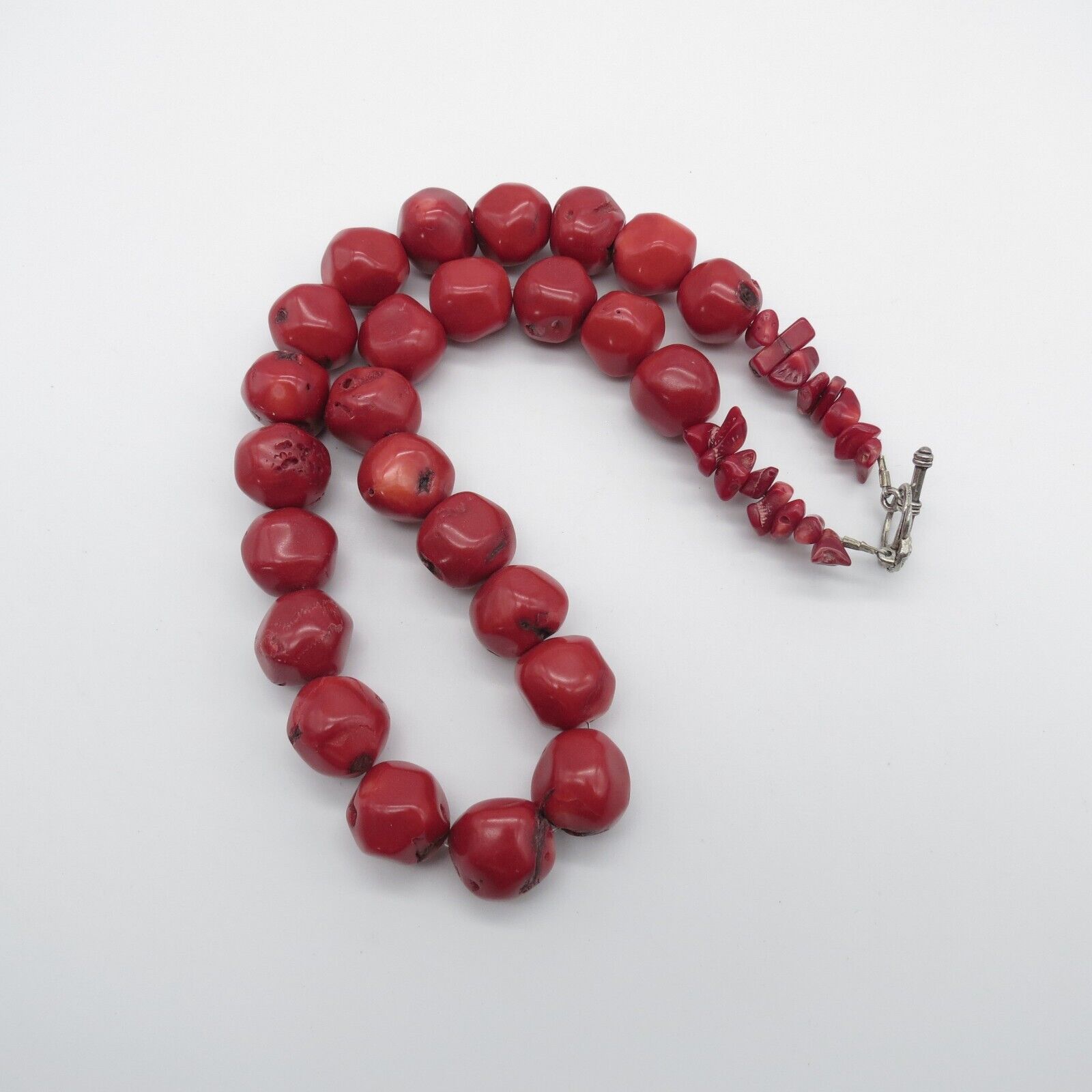 Bamboo Coral Bead Necklace Red Boho Ethnic Statem… - image 11