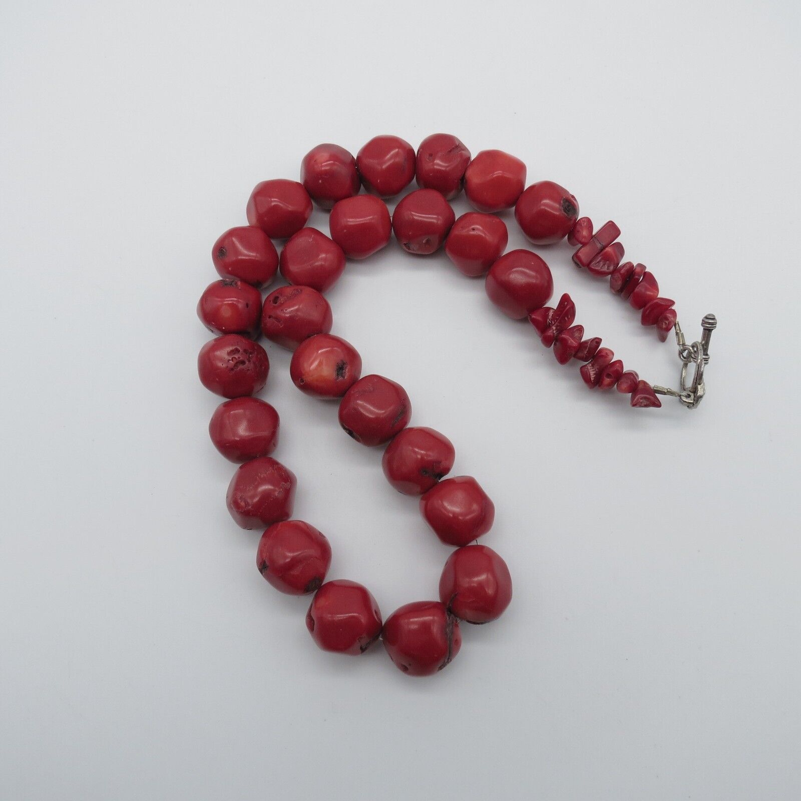 Bamboo Coral Bead Necklace Red Boho Ethnic Statem… - image 8