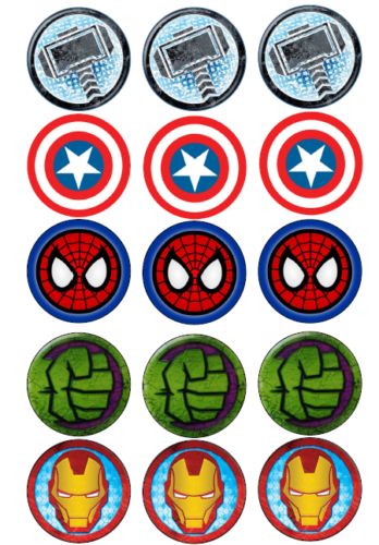 Marvel Cupcake Toppers Pre-Cut High Quality Icing Sheet Avengers ...