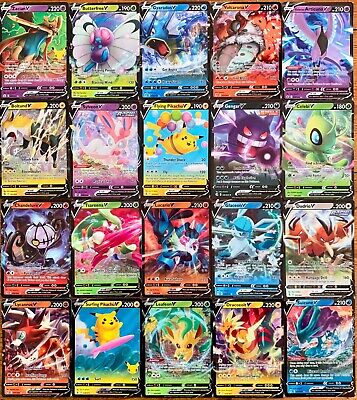 200 Pokemon Cards Bulk Lot - 2x Ultra Rare V or EX+24x Rares, Holos ...