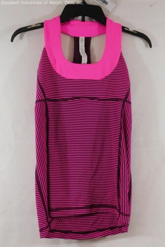 Gently Loved Lululemon Pink Striped Tank Top, Sz. 