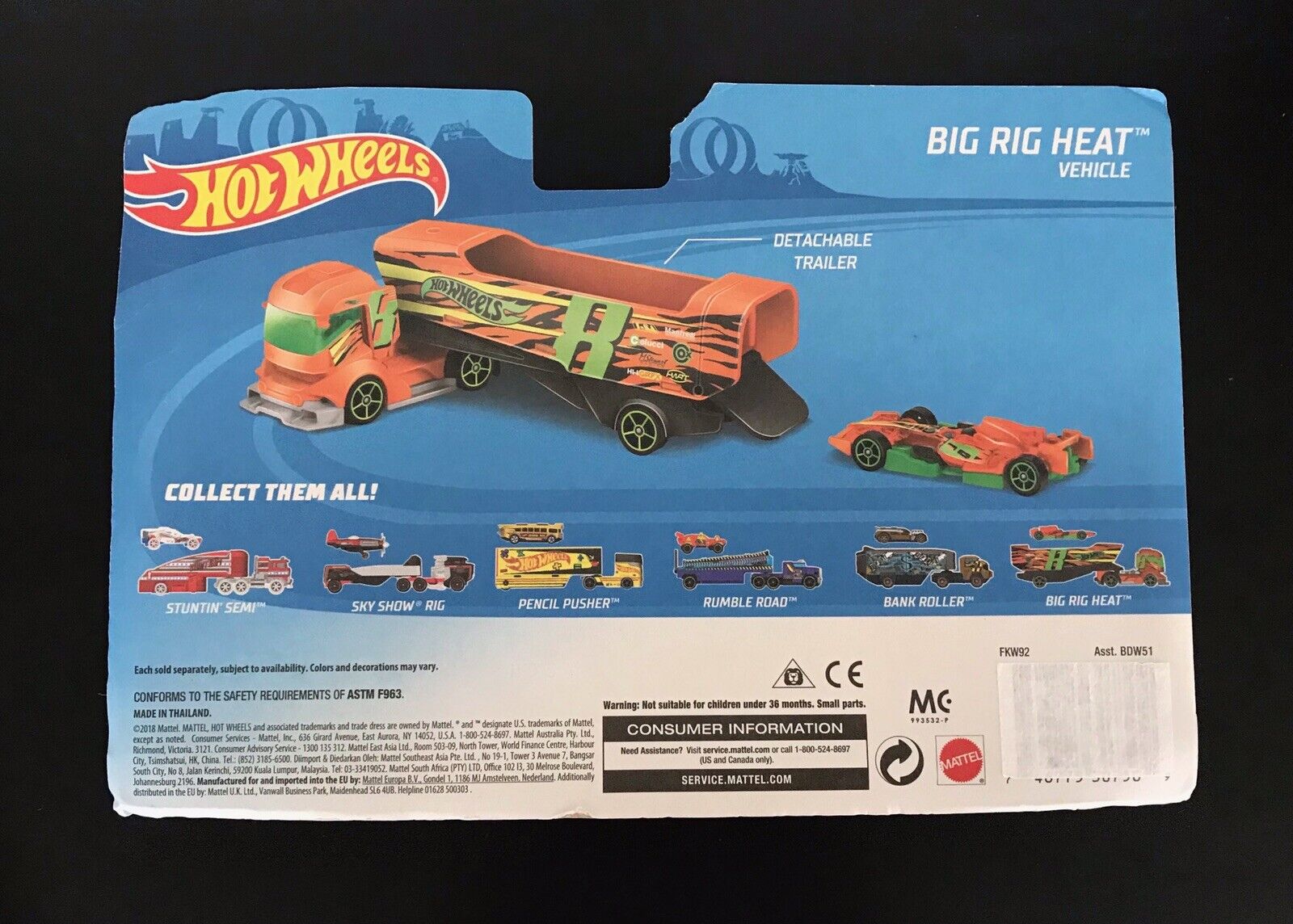 Hot Wheels Big Rig Heat NEW 2018 Super Rigs Semi with Car + Free ...