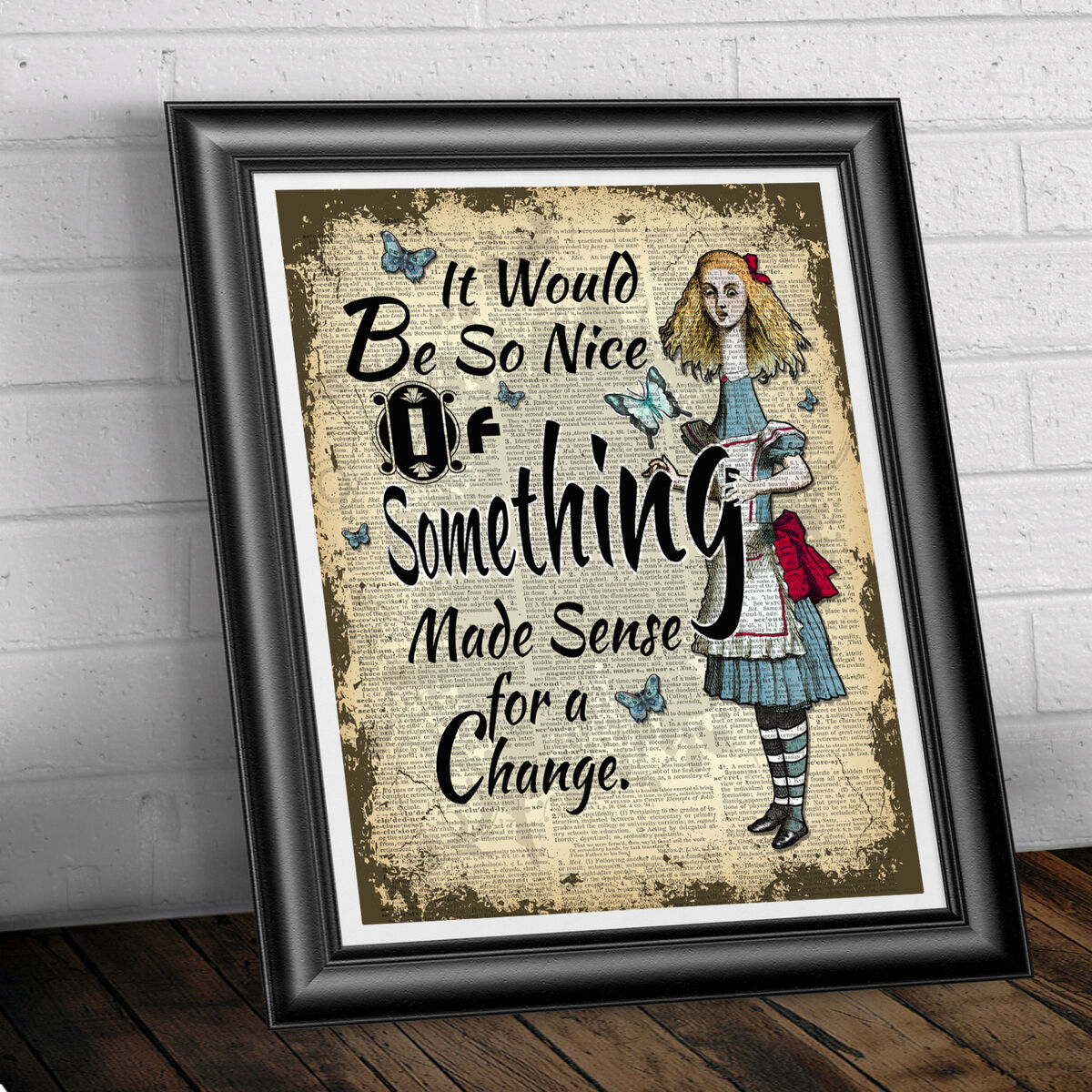 Book Art Print Alice in Wonderland - Home Decor on Dictionary Book ...