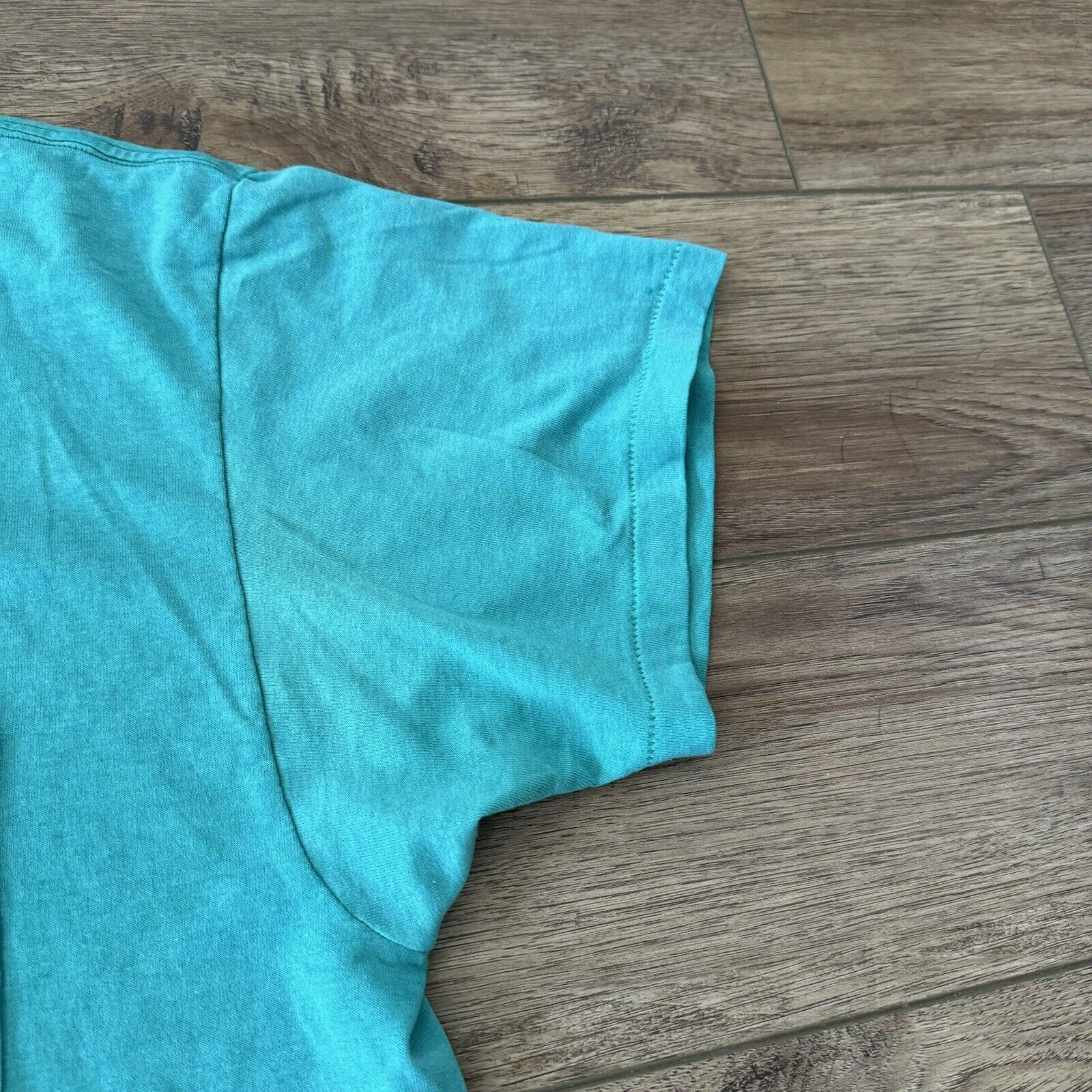 Vintage 80s Roebucks Teal Pocket Shirt - image 3