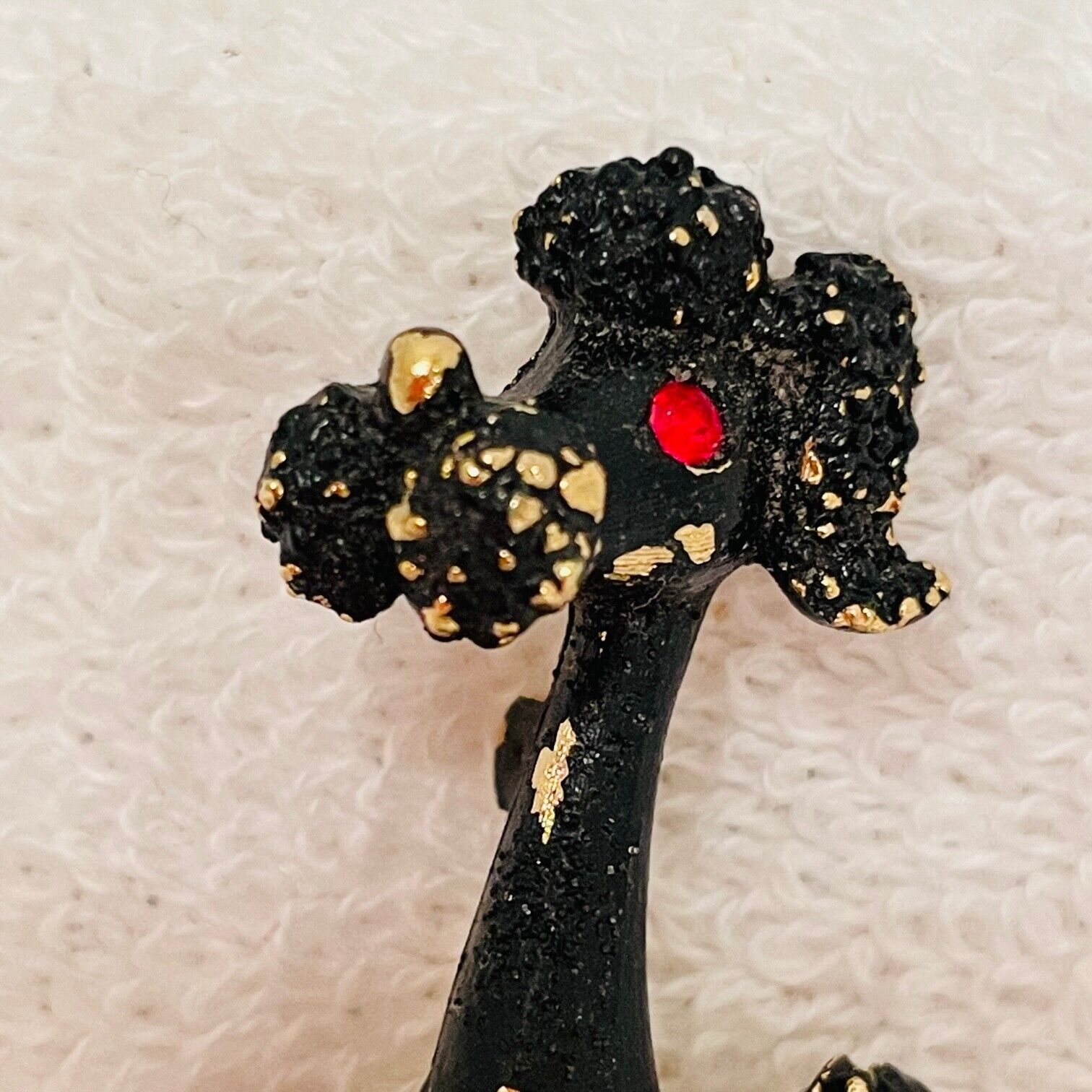 Vtg 50's Estate Hanselle Black Poodle Gold Tones … - image 2