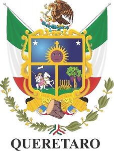 2 (PCS) Queretaro Mexico. Coat Of Arms Decals Stickers Full Color ...