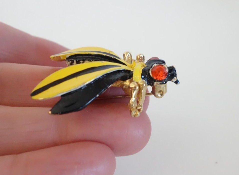 Weiss Signed Bee Brooch Vintage Insect Fly Pin Re… - image 7