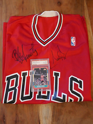 1986 Fleer Michael Jordan RC PSA 8 and 94/95 Bulls signed shirt | eBay