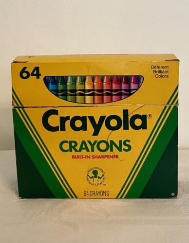 Vintage 1988 Crayola Crayons 64 Built In Sharpener Binney Smith Thistle ... image.