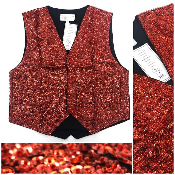 Red Sequin Vest - image 1