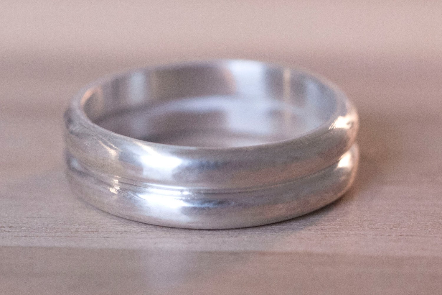 Double Silver Ring, Chunky Silver Ring, Matte Silver Ring, Domed Silver Ring,  Wide Silver Ring, Thick Silver Band,