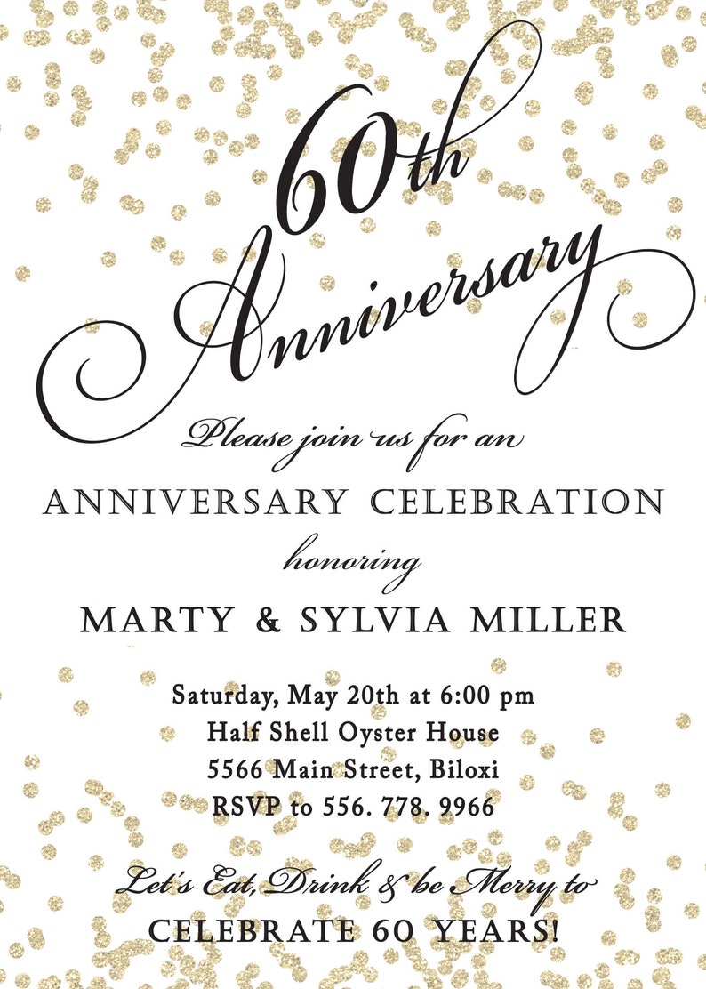 60Th Anniversary Invitations Templates