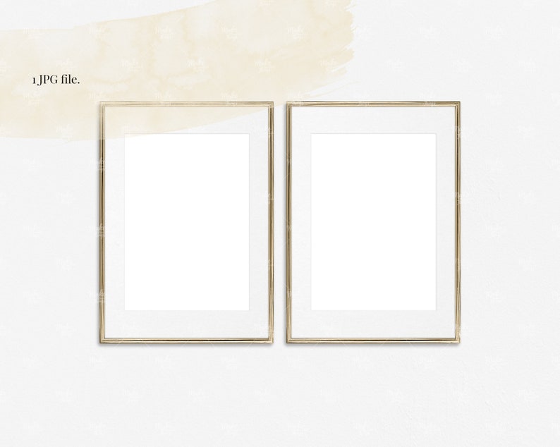 A4 Gold Frames Gallery Mockups / Wall Print Mockups / 2 Gold - Etsy