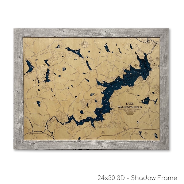 Lake Wallenpaupack Wooden Map - Etsy