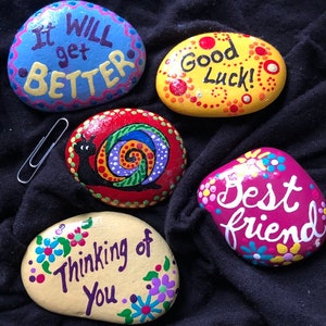 5 Pocket Rocks Friendship Good Vibes Love Faith Encouragement - Etsy