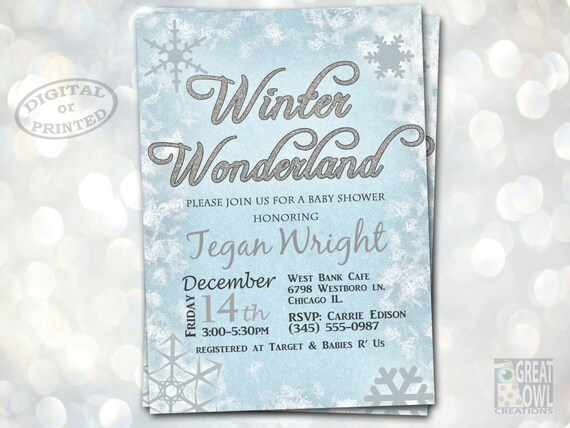 winter wonderland baby shower invitations, winter baby shower invitations,  winter wonderland invitations, winter themed, christmas themed