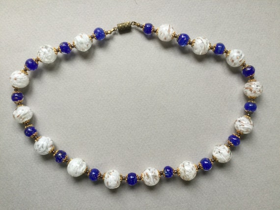 White Murano Sommerso and Cobalt Blue Sommerso Be… - image 2