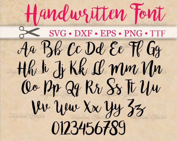 HANDWRITTEN Script SVG Font Cursive Script Svg Dxf Eps | Etsy