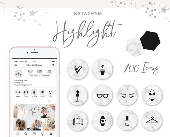 100 instagram highlights instagram story highlight icons | Etsy