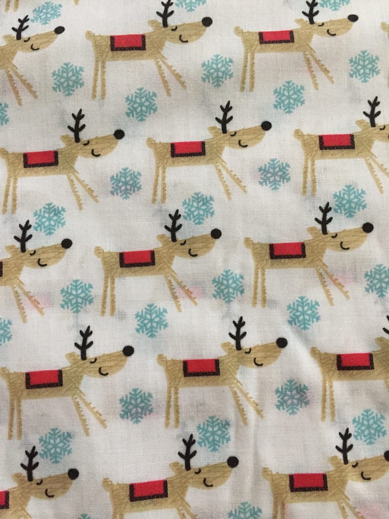 Reindeer Christmas fabric poly cotton fabric UK | Etsy