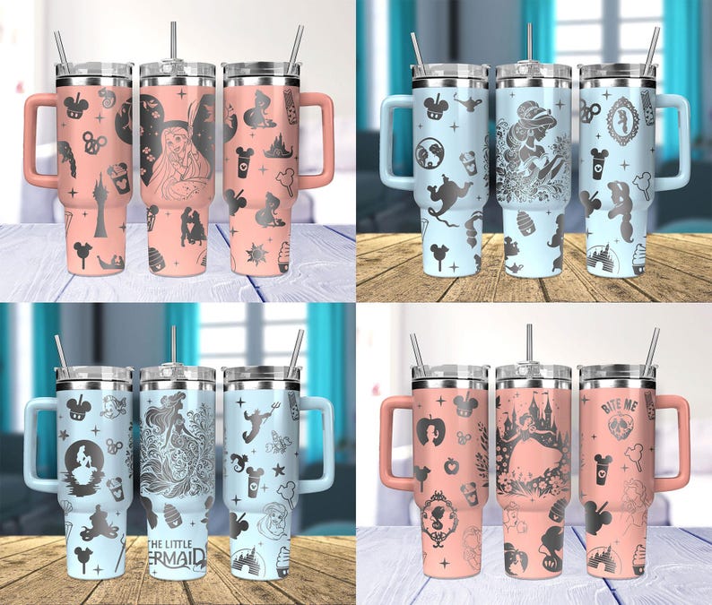 28 Designs Princess Tumbler Wrap Laser Svg Bundle, Princess 40oz ...