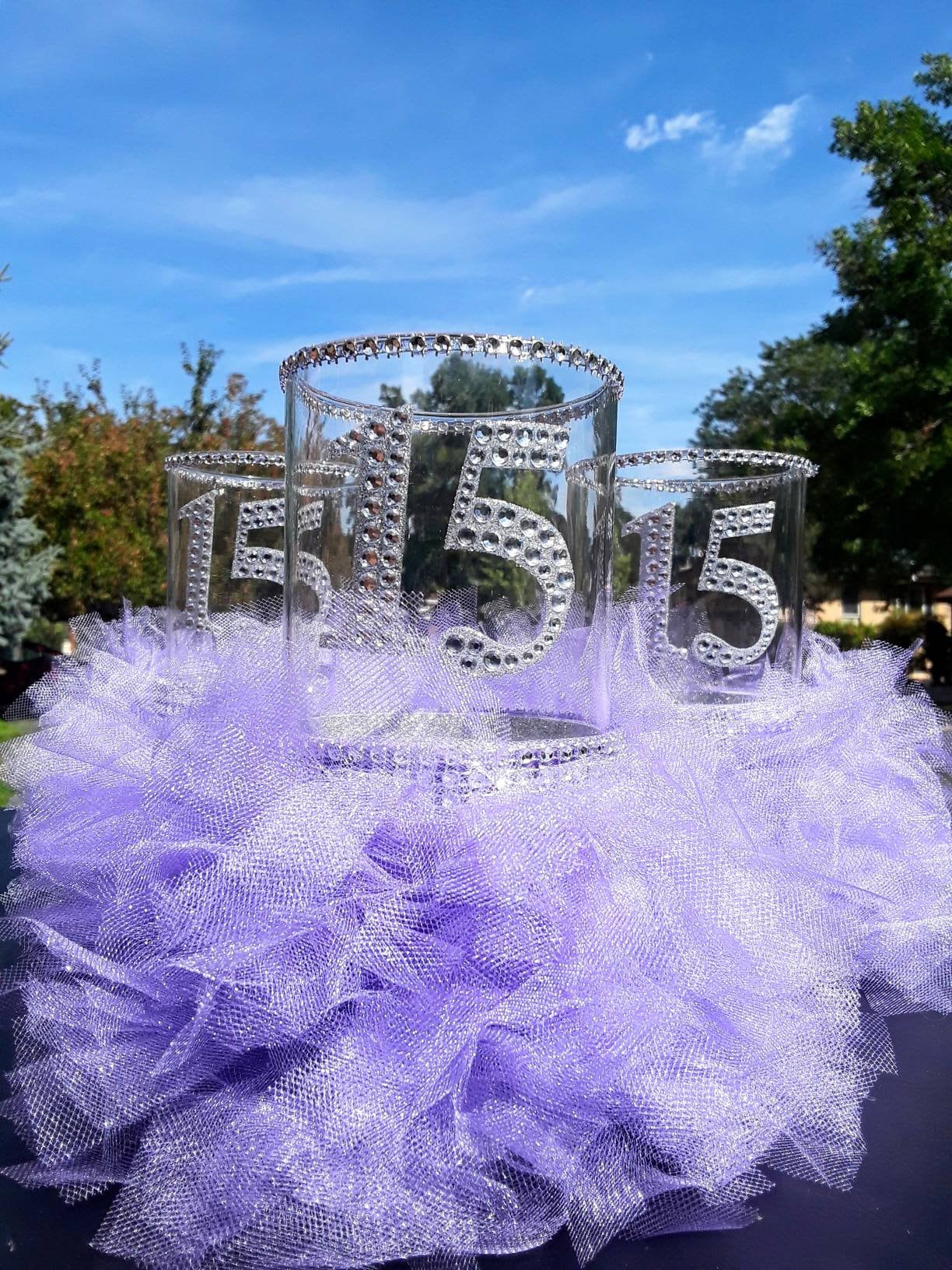 Happy Quinceanera Party Vase Quinceanera Centerpiece Purple - Etsy