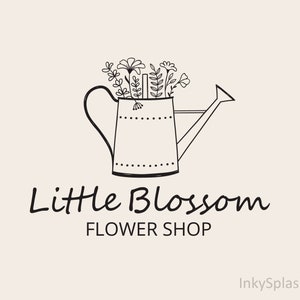 Watering Can Floral Logo Personalized Premade Logo for Flower - Etsy