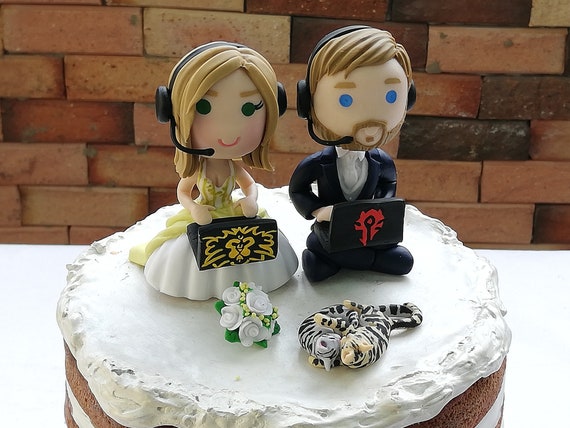 Geek topper de la torta de boda Jugador pareja jugadores Anime - Etsy México