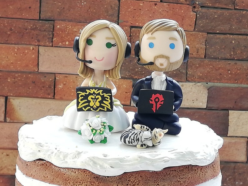 Geek topper de la torta de boda Jugador pareja jugadores Anime - Etsy España