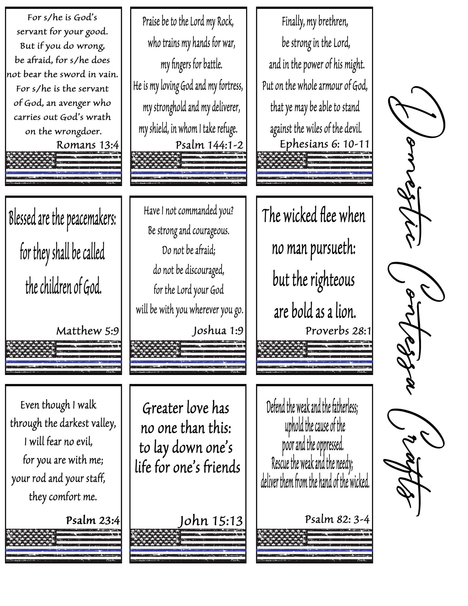 Law Enforcement Prayer Cards, Scripture Cards, Prayer Card, Daily ...