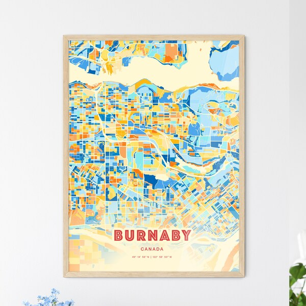 Burnaby Canada Map Art - Etsy