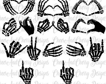 Skeleton Hands Svg Skeleton Hand Svg Skeleton Middle Finger - Etsy