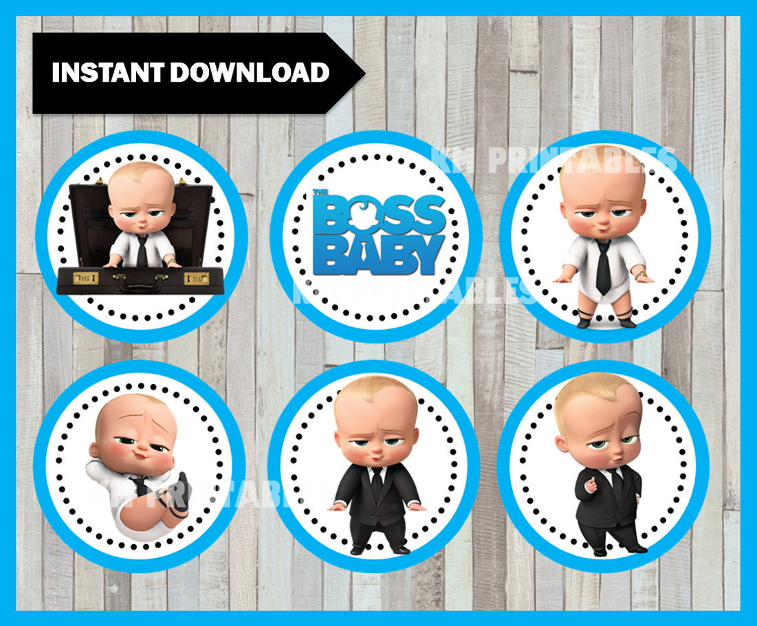 Printable Boss Baby Cupcakes toppers instant download Boss | Etsy