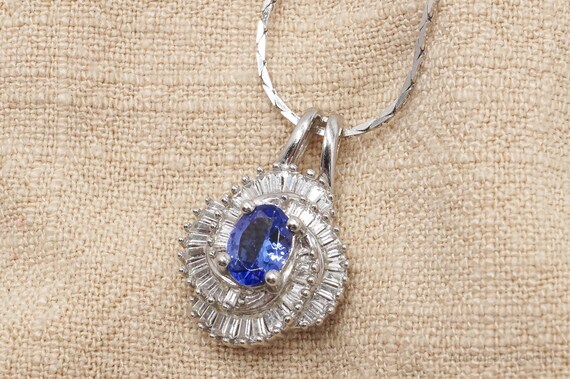 Vintage Tanzanite & White Sapphire Sterling Silve… - image 4