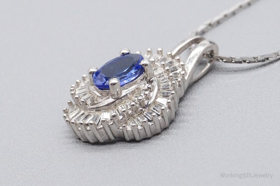 Vintage Tanzanite & White Sapphire Sterling Silve… - image 5