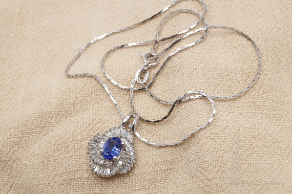 Vintage Tanzanite & White Sapphire Sterling Silve… - image 3