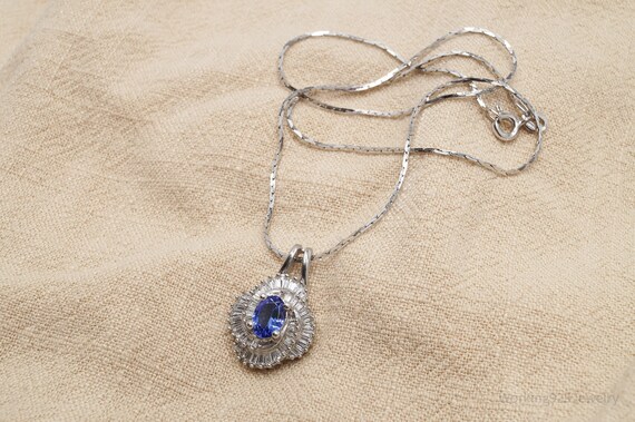 Vintage Tanzanite & White Sapphire Sterling Silve… - image 2