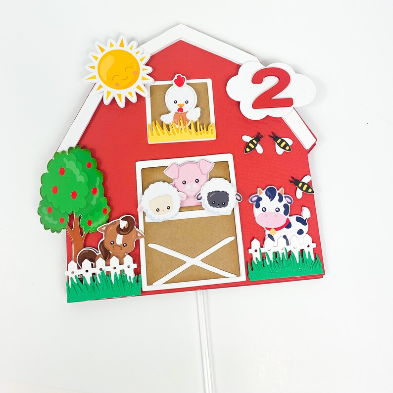 Farm Animals Cake Topper First Birthday Cake Topper Party - Etsy