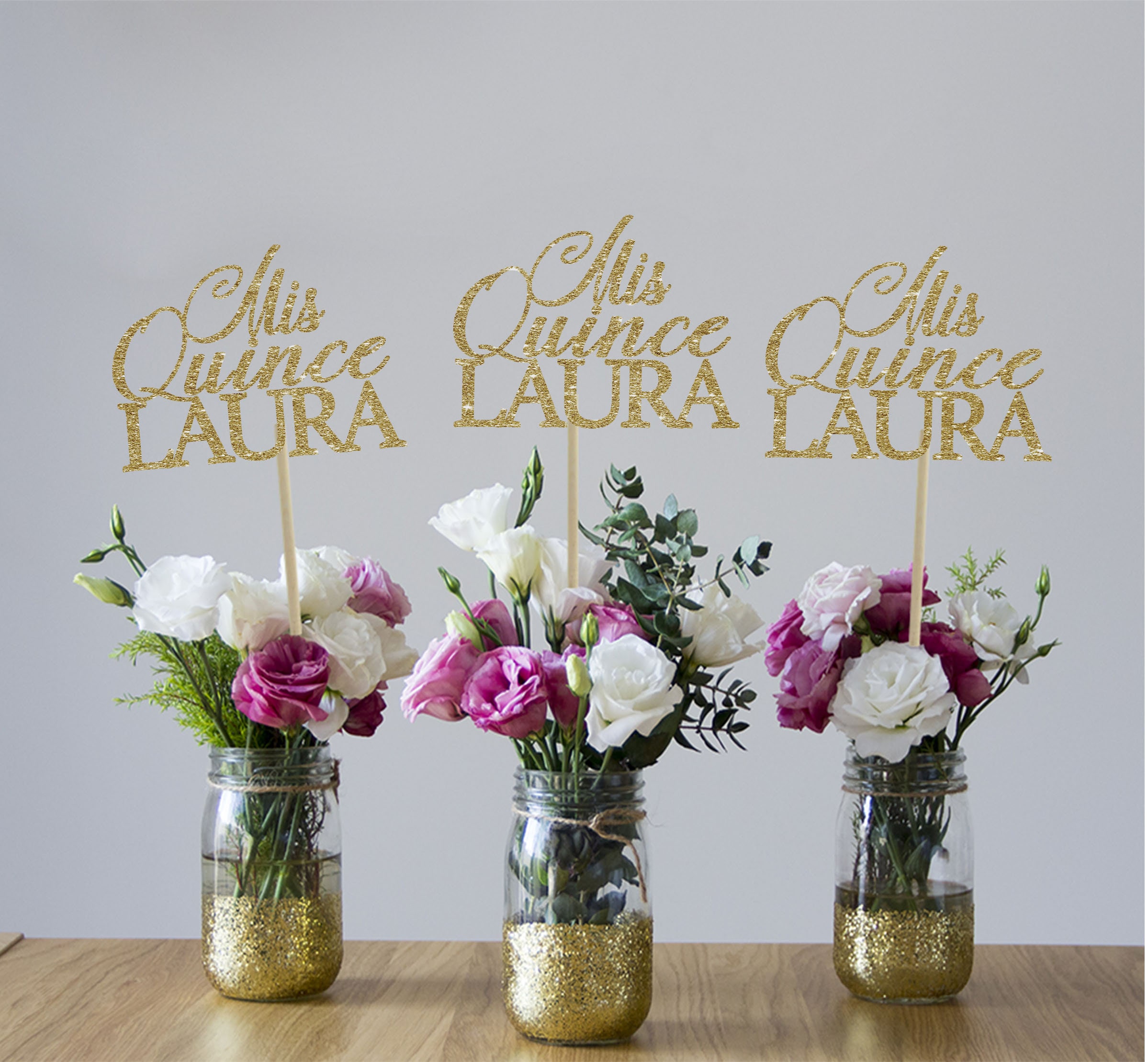 Mis Quince Centerpieces Personalized 15 Centerpiece - Etsy