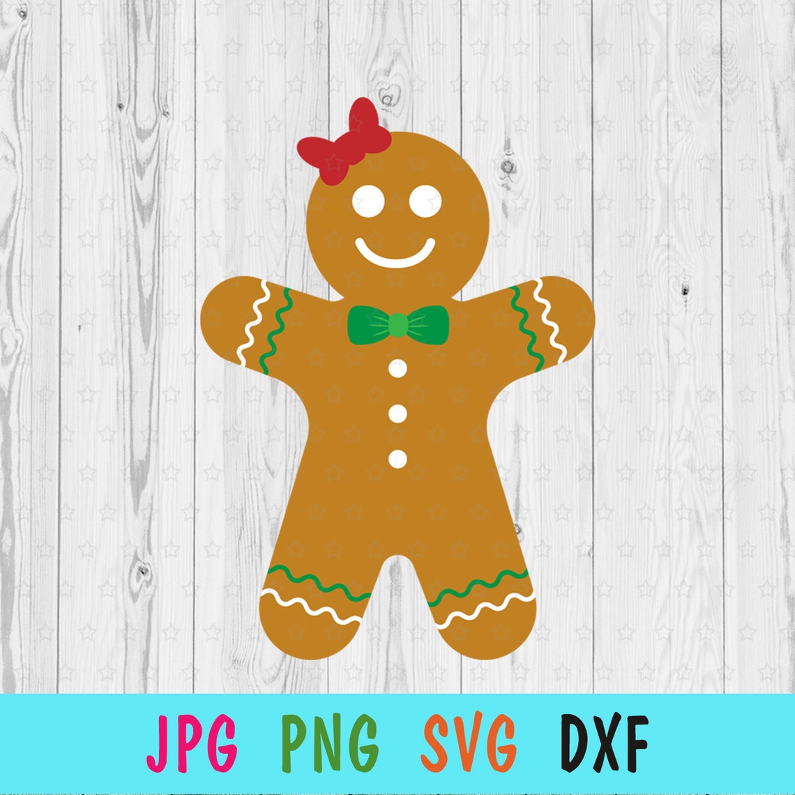 Gingerbread Man SVG Clipart for Cricut Christmas Gingerbread | Etsy