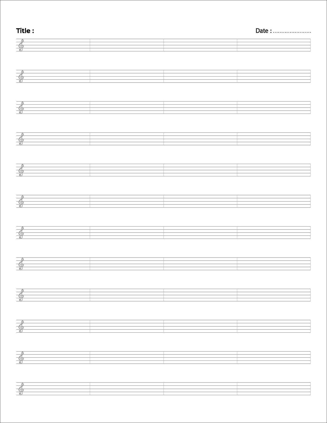 Blank Sheet Music Score Paper Sheet Music Writing Music Original Score ...