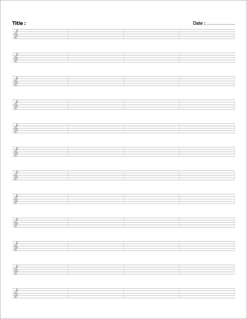 Blank Sheet Music Score Paper Sheet Music Writing Music Original Score ...